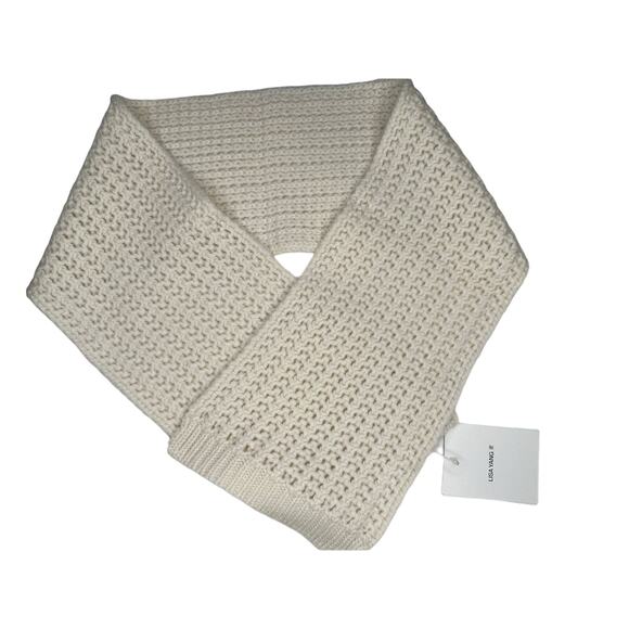 Lisa Yang 100% Cashmere Lima Scarf Chunky Knit Ivory Cream One Size NWT $335 - Picture 2 of 9